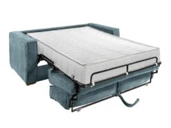 Canapé 3 Places Convertible Express En Velours Côtelé Bleu Clair - Couchage 140 Cm - Matelas 22 Cm LORETO -Accueil-Canapé canape 14802929