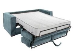Canapé 3 Places Convertible Express En Velours Côtelé Bleu Clair - Couchage 140 Cm - Matelas 18 Cm LORETO -Accueil-Canapé canape 14802979