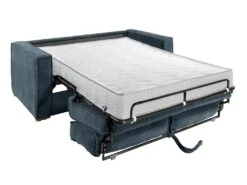 Canapé 3 Places Convertible Express En Velours Côtelé Bleu - Couchage 140 Cm - Matelas 18 Cm LORETO -Accueil-Canapé canape 14803321