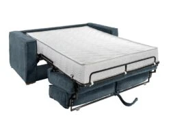 Canapé 3 Places Convertible Express En Velours Côtelé Bleu - Couchage 140 Cm - Matelas 22 Cm LORETO -Accueil-Canapé canape 14803785