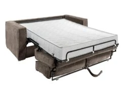 Canapé 3 Places Convertible Express En Velours Côtelé Marron - Couchage 140 Cm - Matelas 18 Cm LORETO -Accueil-Canapé canape 14804779