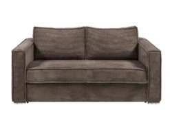 Canapé 3 Places Convertible Express En Velours Côtelé Marron - Couchage 140 Cm - Matelas 18 Cm LORETO -Accueil-Canapé canape 14804787