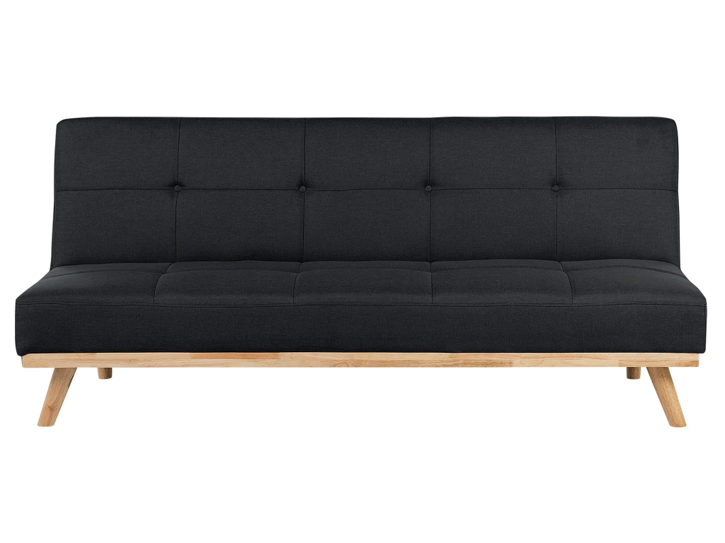 Canapé Convertible 3 Places En Tissu Noir FROYA 4 Canapé Convertible 3 Places En Tissu Noir FROYA – Image 2