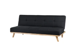 Canapé Convertible 3 Places En Tissu Noir FROYA 16 Canapé Convertible 3 Places En Tissu Noir FROYA -Accueil-Canapé canape 14825537