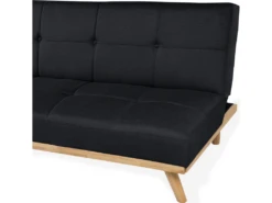 Canapé Convertible 3 Places En Tissu Noir FROYA 20 Canapé Convertible 3 Places En Tissu Noir FROYA -Accueil-Canapé canape 14825545