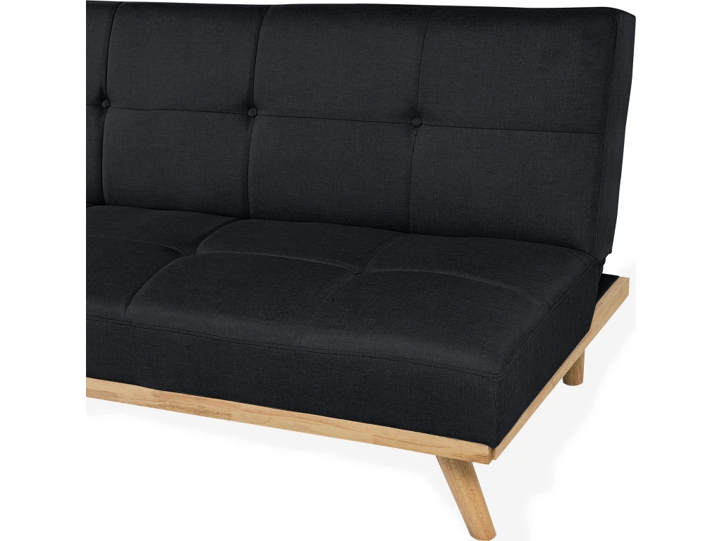Canapé Convertible 3 Places En Tissu Noir FROYA 11 Canapé Convertible 3 Places En Tissu Noir FROYA – Image 9