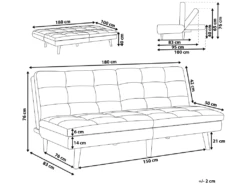 Canapé Convertible 3 Places En Tissu Gris RONNE -Accueil-Canapé canape 14825627