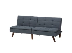 Canapé Convertible 3 Places En Tissu Gris RONNE -Accueil-Canapé canape 14825629