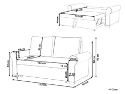 Canapé 2 Places Convertible En Tissu Noir SILDA -Accueil-Canapé canape 14828803