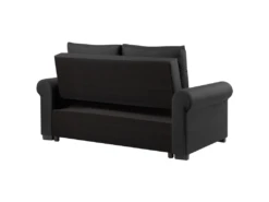 Canapé 2 Places Convertible En Tissu Noir SILDA -Accueil-Canapé canape 14828815