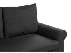 Canapé 2 Places Convertible En Tissu Noir SILDA -Accueil-Canapé canape 14828817