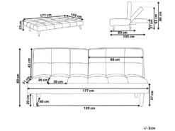 Canapé Convertible 3 Places En Tissu Gris Clair SILJAN -Accueil-Canapé canape 14878005