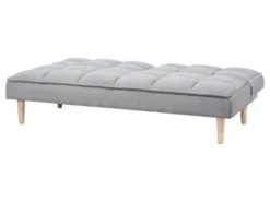 Canapé Convertible 3 Places En Tissu Gris Clair SILJAN -Accueil-Canapé canape 14878015
