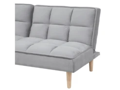 Canapé Convertible 3 Places En Tissu Gris Clair SILJAN -Accueil-Canapé canape 14878019