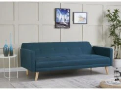 Wooden - Canapé Scandinave Convertible 3 Places Bleu Canard -Accueil-Canapé canape 14978693