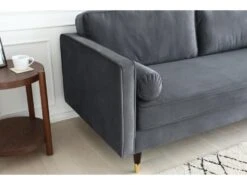 Nalha Gris Foncé Velours 3p -Accueil-Canapé canape 15007909