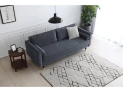 Nalha Gris Foncé Velours 3p -Accueil-Canapé canape 15007913