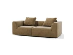 Canapé Sofa Block Capuccino 2 Housses Fournies - 2,5 Places 240 Cm