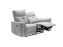 Canapé 2 Places Relax électrique En Tissu Gris BENJAMIN -Accueil-Canapé canape 15290063