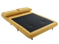 Canapé 2 Places Convertible En Tissu Jaune Moutarde URIBIA -Accueil-Canapé canape 15882251