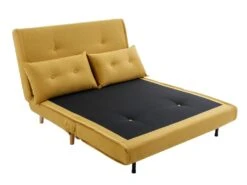 Canapé 2 Places Convertible En Tissu Jaune Moutarde URIBIA -Accueil-Canapé canape 15882253