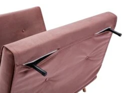 Canapé 2 Places Convertible En Velours Rose Poudré URIBIA -Accueil-Canapé canape 15886307