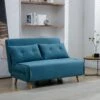 Canapé 2 Places Convertible En Tissu Bleu URIBIA -Accueil-Canapé canape 15886343