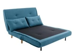 Canapé 2 Places Convertible En Tissu Bleu URIBIA -Accueil-Canapé canape 15886353