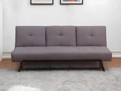 Canapé Convertible Clic-clac En Tissu PRAGUE Avec Dossier Central Rabattable - Gris