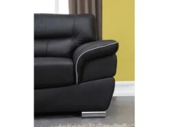 Canapé 2 Places En Cuir THIBAULT - Noir -Accueil-Canapé canape 159610