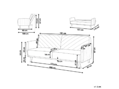 Canapé Convertible 3 Places En Velours Gris Clair SENJA -Accueil-Canapé canape 16174377