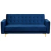 Canapé Convertible 3 Places En Velours Bleu Marine ABERDEEN -Accueil-Canapé canape 16174531