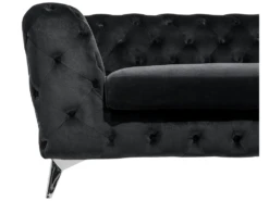 Canapé 3 Places En Velours Noir SOTRA 18 Canapé 3 Places En Velours Noir SOTRA -Accueil-Canapé canape 16181033