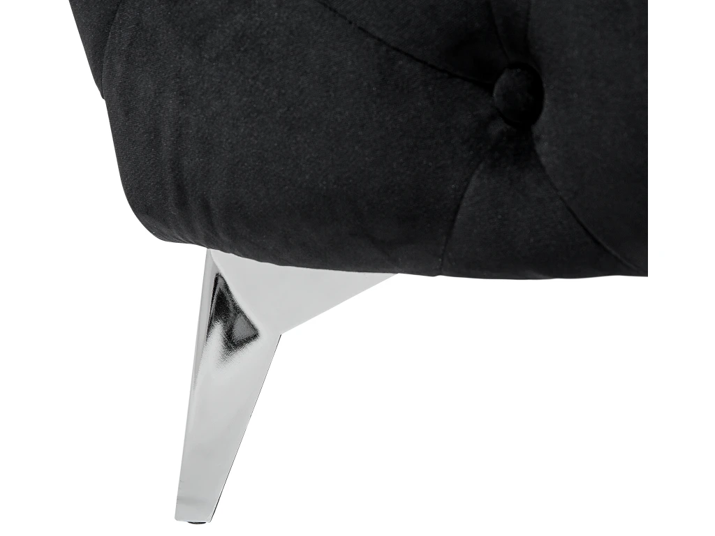Canapé 3 Places En Velours Noir SOTRA 11 Canapé 3 Places En Velours Noir SOTRA – Image 9