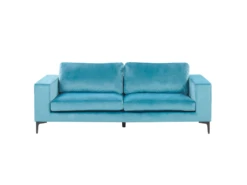 Canapé 3 Places En Velours Bleu Clair VADSTENA