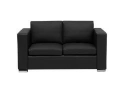 Canapé 2 Places En Cuir Noir HELSINKI