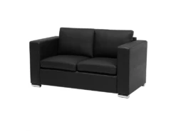 Canapé 2 Places En Cuir Noir HELSINKI -Accueil-Canapé canape 16183075