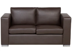 Canapé 2 Places En Cuir Marron HELSINKI