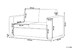 Canapé 2 Places En Cuir Marron HELSINKI -Accueil-Canapé canape 16185989