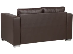 Canapé 2 Places En Cuir Marron HELSINKI -Accueil-Canapé canape 16185993