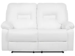Canapé 2 Places En Cuir PU Blanc Avec Position Réglable BERGEN