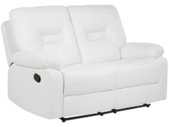 Canapé 2 Places En Cuir PU Blanc Avec Position Réglable BERGEN -Accueil-Canapé canape 16187035