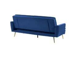Canapé Convertible 3 Places En Velours Bleu Marine VETTRE -Accueil-Canapé canape 16644879