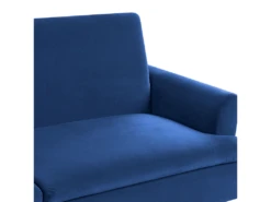 Canapé Convertible 3 Places En Velours Bleu Marine VETTRE -Accueil-Canapé canape 16644883