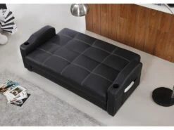 Canapé Convertible Clic Clac En Simili MIRELLA - Noir -Accueil-Canapé canape 16645