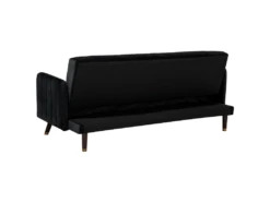 Canapé Convertible 3 Places En Velours Noir SENJA -Accueil-Canapé canape 16646207