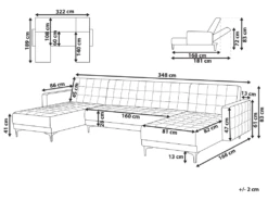 Canapé Panoramique Convertible En Velours Bleu Paon 5 Places ABERDEEN 12 Canapé Panoramique Convertible En Velours Bleu Paon 5 Places ABERDEEN -Accueil-Canapé canape 16647115