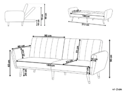 Canapé Convertible 3 Places En Velours Bleu Marine VIMMERBY -Accueil-Canapé canape 16647409