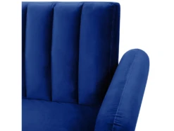 Canapé Convertible 3 Places En Velours Bleu Marine VIMMERBY -Accueil-Canapé canape 16647417