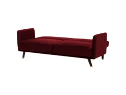 Canapé Convertible 3 Places En Velours Rouge SENJA -Accueil-Canapé canape 16647893